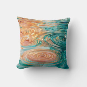 Ripples of Tranquility Abstract Water Harmony Throw Pillow