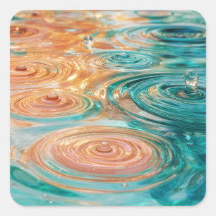Ripples of Tranquillity Abstract Water Harmony Square Sticker