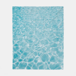 Rippling crystal blue water fleece blanket