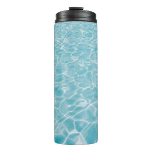 Rippling crystal blue water thermal tumbler