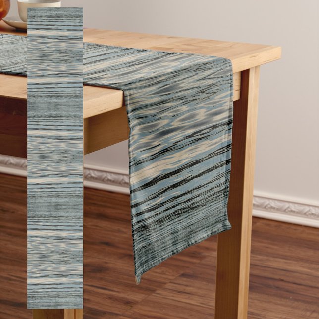 Rippling Lake Water Blue and Beige Medium Table Runner (Creator Uploaded)