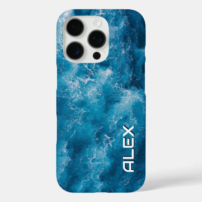 Rippling Ocean Water iPhone Case – Serene Blue Sea (Back)