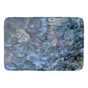 Rippling water, brook, steam, Underwater Stones Bath Mat