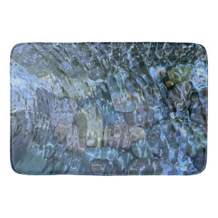 Rippling water, brook, steam, Underwater Stones Bath Mat