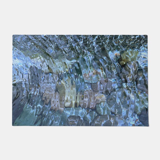 Rippling water, brook, steam, Underwater Stones Doormat (Front)