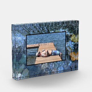 Rippling water, brook, steam, Underwater Stones Photo Block