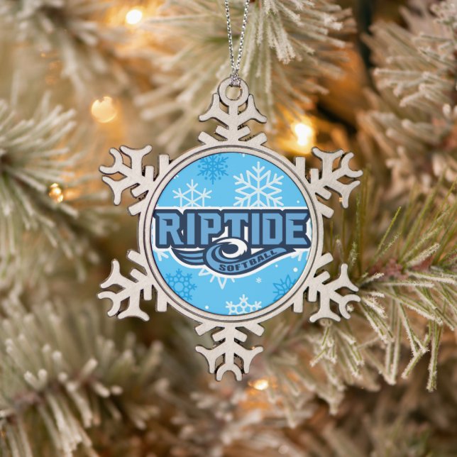 Riptide Snowflake Pewter Christmas Ornament (Tree)