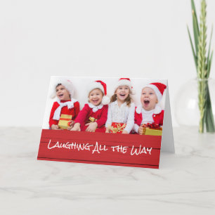 Rire complètement la carte de Noël de photo avec