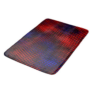 Riscos vermelhos cruzados e fundo azul? bath mat