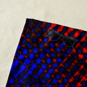 Riscos vermelhos cruzados e fundo azul? beach towel