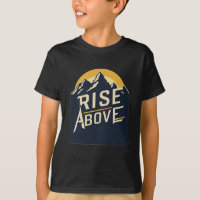 "Rise Above Kids' T-Shirt with Mountain Sunrise De