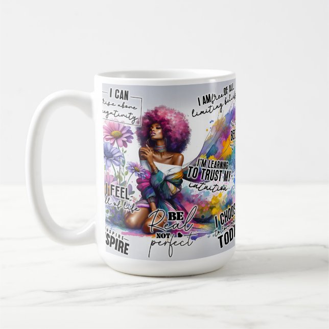 Rise Above Negativity Affirmation Coffee Mug (Left)