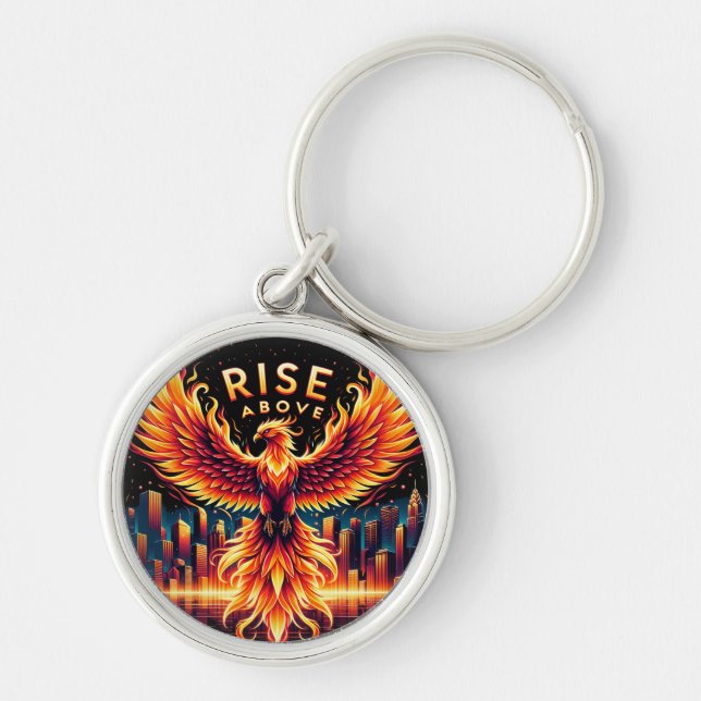 Rise Above Phoenix Fire Keychain (Front)
