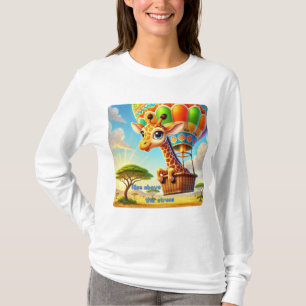 Rise Above the Stress Giraffe Hot Air Balloon T-Shirt