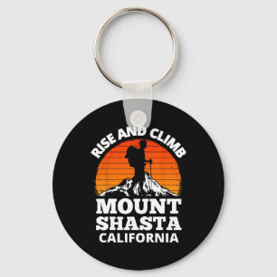 Rise And Climb Mount Shasta California Mountain Cl Keychain