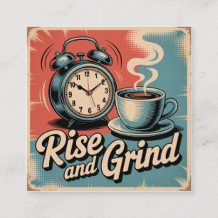 Rise And Grind Square Business Card
