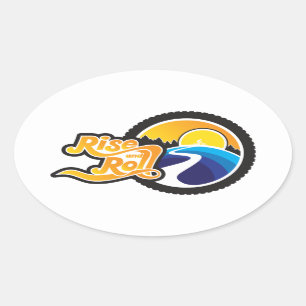 rise and roll cycle oval sticker