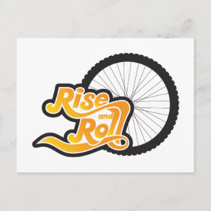 rise and roll cyclist postcard