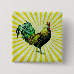 Rise and Shine 2 Inch Square Button