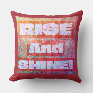 "Rise And Shine" Colourful, Boho Pattern Throw Pillow
