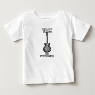 Rise and shine. it's guitar time. black and white baby T-Shirt