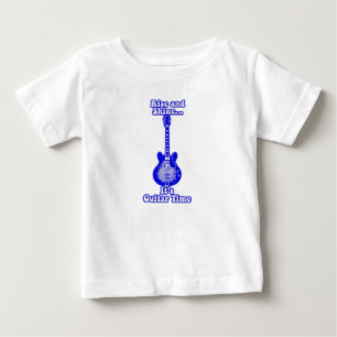 Rise and shine. it's guitar time.retro blue guitar baby T-Shirt