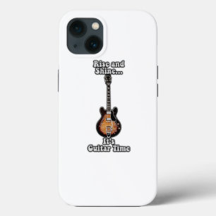 Rise and shine. it's guitar time. vintage brown iPhone 13 case