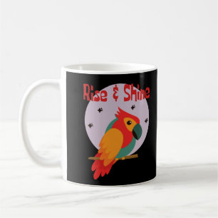 Rise and shine Kawaii cute colourful parrot on tre Coffee Mug