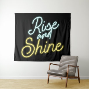Rise and Shine Neon Sign Tapestry