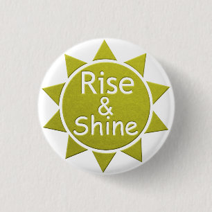 Rise And Shine Paper Cut Art Print 1 Inch Round Button