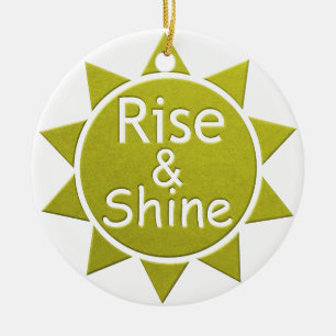 Rise And Shine Paper Cut Art Print Ceramic Ornament