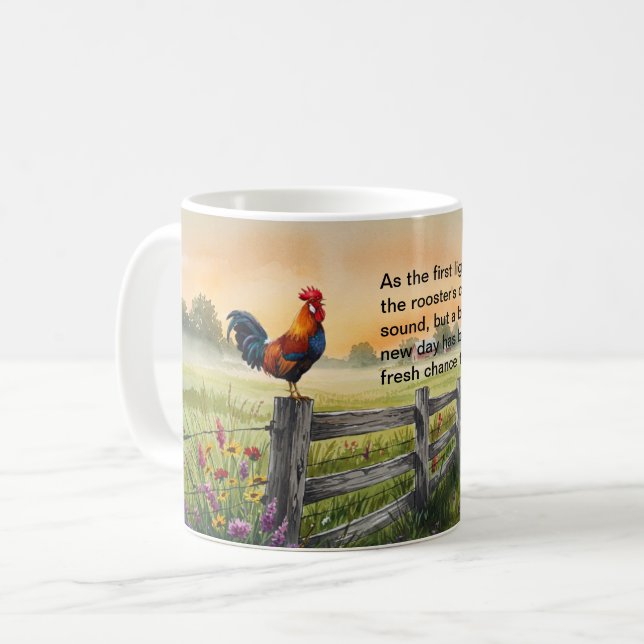 Rise and Shine Rooster Mug (Front Left)