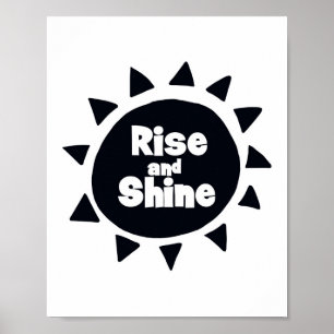Rise and Shine Scandi bedroom nursery Poster