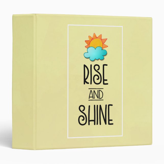 Rise and Shine Typography With Sun and Cloud Binder (Front/Spine)