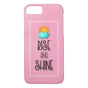 Rise and Shine Typography With Sun and Cloud Case-Mate iPhone Case