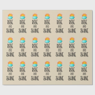 Rise and Shine Typography With Sun and Cloud Wrapping Paper