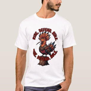 Rise Defend Rule Warrior Hoopoe Bird T-Shirt