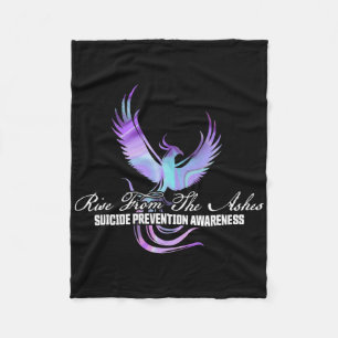 Rise From Phoenix The Ashes Suicide Prevention Awa Fleece Blanket