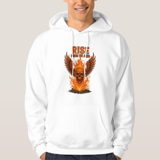 Rise From The Ashes – Flaming Skull with Fiery  Hoodie (Front)