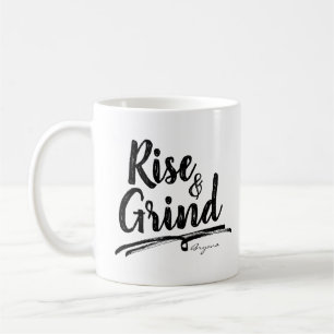 RISE & GRIND Personalized Custom Name Coffee Mug