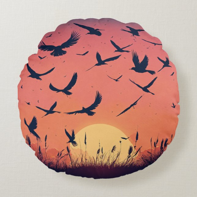 Rise in Silence Round Pillow (Front)