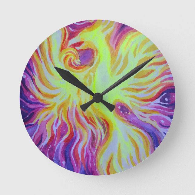 Rise of a Phoenix Round Clock (Front)