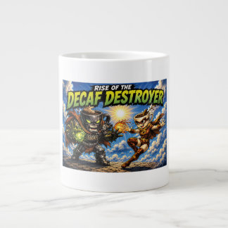 Rise of the Decaf Destroyer Coffee Superhero Comic Large Coffee Mug