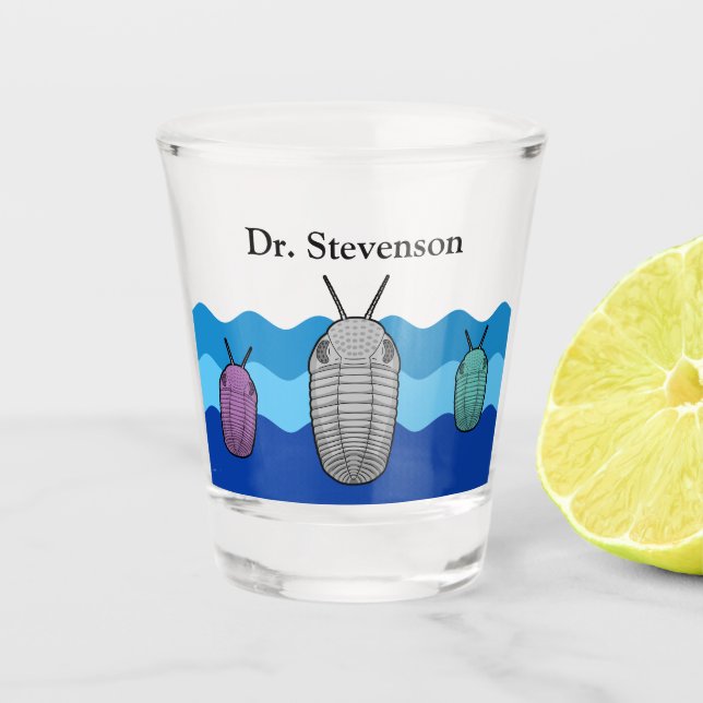 Rise of the Trilobites- Prehistoric Animal Shot Glass (Front)