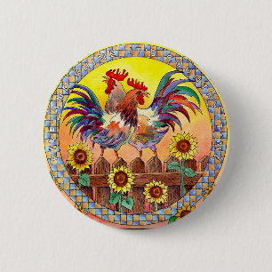 RISE & SHINE by SHARON SHARPE 2 Inch Round Button