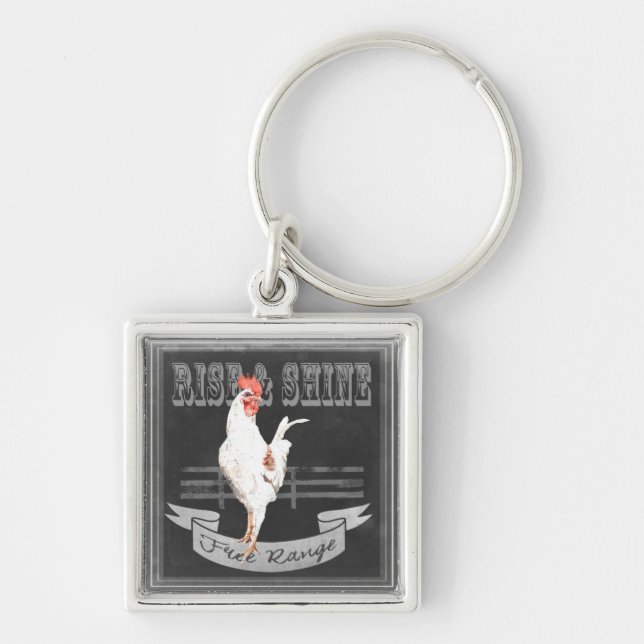 Rise & Shine Rooster Keychain (Front)