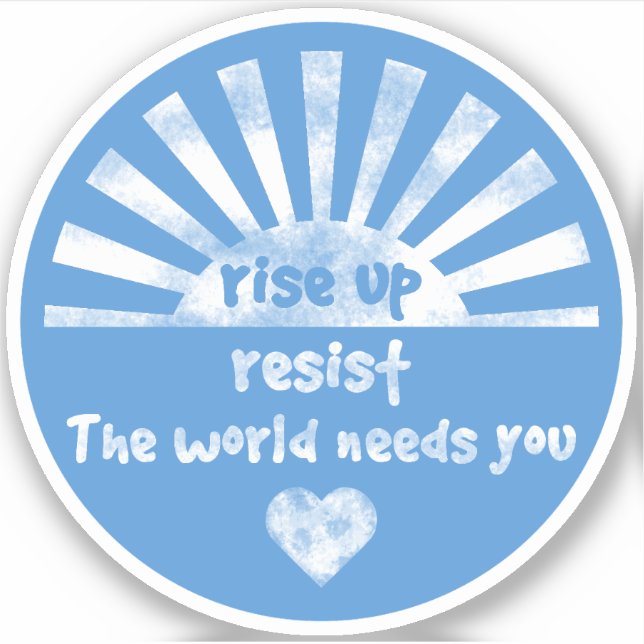 Rise Up and Resist Round Vinyl Sticker (Front)