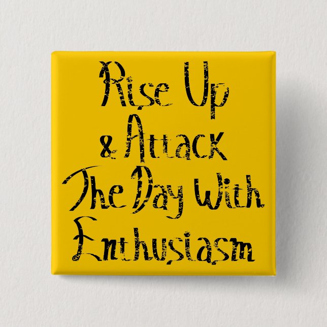 Rise Up Motivation 2 Inch Square Button (Front)