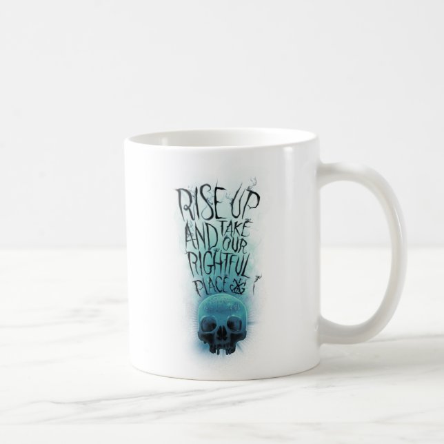 "Rise Up" Skull & Smoke Graphic Coffee Mug (Right)