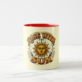 Rise With The Sun Retro Badge Mug